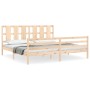 Estructura de cama de matrimonio con cabecero madera maciza de vidaXL, Camas y somieres - Ref: Foro24-3194131, Precio: 169,90...