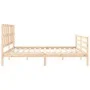 Double bed frame with solid wood headboard by vidaXL, Beds and slatted bases - Ref: Foro24-3194131, Price: 167,73 €, Discount: %