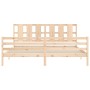 Doppelbettgestell mit Kopfteil aus Massivholz von vidaXL, Betten und Lattenroste - Ref: Foro24-3194131, Preis: 169,99 €, Raba...
