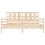 Double bed frame with solid wood headboard by vidaXL, Beds and slatted bases - Ref: Foro24-3194131, Price: 167,73 €, Discount: %