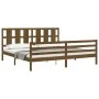 Honey brown solid wood bed frame and headboard 200x200 cm by vidaXL, Beds and slatted bases - Ref: Foro24-3194139, Price: 179...