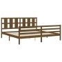 Estructura cama y cabecero madera maciza marrón miel 200x200 cm de vidaXL, Camas y somieres - Ref: Foro24-3194139, Precio: 18...
