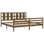 Honey brown solid wood bed frame and headboard 200x200 cm by vidaXL, Beds and slatted bases - Ref: Foro24-3194139, Price: 179...
