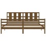Estructura cama y cabecero madera maciza marrón miel 200x200 cm de vidaXL, Camas y somieres - Ref: Foro24-3194139, Precio: 18...