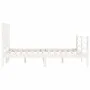 Weißer Massivholzbettrahmen mit Kopfteil 140x190 cm von vidaXL, Betten und Lattenroste - Ref: Foro24-3194292, Preis: 146,37 €...