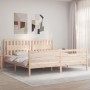 Estructura de cama con cabecero madera maciza 200x200 cm de vidaXL, Camas y somieres - Ref: Foro24-3194331, Precio: 164,89 €,...