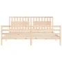 Bed frame with solid wood headboard 200x200 cm by vidaXL, Beds and slatted bases - Ref: Foro24-3194331, Price: 162,75 €, Disc...