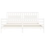 White solid wood bed frame with headboard 200x200 cm by vidaXL, Beds and slatted bases - Ref: Foro24-3194332, Price: 184,69 €...