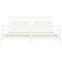 White solid wood bed frame with headboard 200x200 cm by vidaXL, Beds and slatted bases - Ref: Foro24-3194332, Price: 182,18 €...