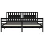 Bed frame with black solid wood headboard 200x200 cm by vidaXL, Beds and slatted bases - Ref: Foro24-3194335, Price: 187,39 €...