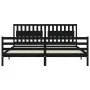 Bed frame with black solid wood headboard 200x200 cm by vidaXL, Beds and slatted bases - Ref: Foro24-3194335, Price: 185,12 €...