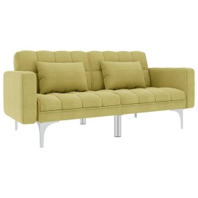 Sofá cama de tela verde
