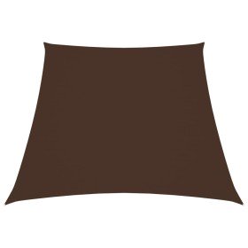 Toldo de vela trapezoidal de tela oxford marrón 2/4x3 m