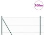 Reja con postes Verde 0.8 x 100 m Acero recubierto de PVC