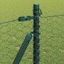 Reja con postes Verde 0.8 x 100 m Acero recubierto de PVC