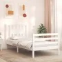 Estructura de cama con cabecero madera maciza blanco 90x200 cm de vidaXL, Camas y somieres - Ref: Foro24-3194557, Precio: 97,...