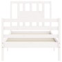 Weißer Massivholzbettrahmen mit Kopfteil 90x200 cm von vidaXL, Betten und Lattenroste - Ref: Foro24-3194557, Preis: 98,75 €, ...