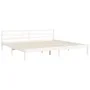 Weißer Massivholzbettrahmen mit Kopfteil 200x200 cm von vidaXL, Betten und Lattenroste - Ref: Foro24-3194592, Preis: 156,36 €...