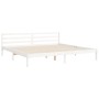 White solid wood bed frame with headboard 200x200 cm by vidaXL, Beds and slatted bases - Ref: Foro24-3194592, Price: 158,33 €...