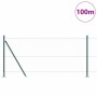 Reja con postes Verde 1 x 100 m Acero recubierto de PVC