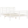 White solid wood bed frame with headboard 160x200 cm by vidaXL, Beds and slatted bases - Ref: Foro24-3194712, Price: 143,17 €...