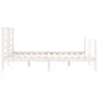 Weißer Massivholzbettrahmen mit Kopfteil 160x200 cm von vidaXL, Betten und Lattenroste - Ref: Foro24-3194712, Preis: 141,38 €...