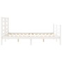 Weißer Massivholzbettrahmen mit Kopfteil 160x200 cm von vidaXL, Betten und Lattenroste - Ref: Foro24-3194712, Preis: 143,17 €...