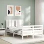 White solid wood bed frame with headboard 120x200 cm by vidaXL, Beds and slatted bases - Ref: Foro24-3194762, Price: 131,43 €...