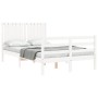 Weißer Massivholzbettrahmen mit Kopfteil 120x200 cm von vidaXL, Betten und Lattenroste - Ref: Foro24-3194762, Preis: 133,09 €...