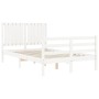 Weißer Massivholzbettrahmen mit Kopfteil 120x200 cm von vidaXL, Betten und Lattenroste - Ref: Foro24-3194762, Preis: 133,09 €...