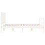 Weißer Massivholzbettrahmen mit Kopfteil 120x200 cm von vidaXL, Betten und Lattenroste - Ref: Foro24-3194762, Preis: 133,09 €...