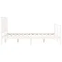 White solid wood bed frame with headboard 120x200 cm by vidaXL, Beds and slatted bases - Ref: Foro24-3194762, Price: 131,43 €...