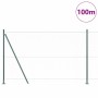 Reja con postes Verde 1.5 x 100 m Acero recubierto de PVC