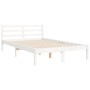 Weißer Massivholzbettrahmen mit Kopfteil 120x200 cm von vidaXL, Betten und Lattenroste - Ref: Foro24-3194762, Preis: 133,09 €...