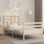 Bed frame with solid wood headboard 90x200 cm by vidaXL, Beds and slatted bases - Ref: Foro24-3194881, Price: 89,29 €, Discou...