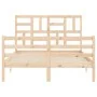 Bed frame with solid wood headboard 120x200 cm by vidaXL, Beds and slatted bases - Ref: Foro24-3194891, Price: 113,82 €, Disc...