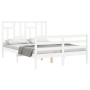 Weißer Massivholzbettrahmen mit Kopfteil 140x190 cm von vidaXL, Betten und Lattenroste - Ref: Foro24-3194942, Preis: 138,64 €...