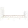 Weißer Massivholzbettrahmen mit Kopfteil 140x190 cm von vidaXL, Betten und Lattenroste - Ref: Foro24-3194942, Preis: 138,64 €...