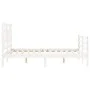 White solid wood bed frame with headboard 140x190 cm by vidaXL, Beds and slatted bases - Ref: Foro24-3194942, Price: 136,91 €...