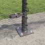 Reja con postes Gris 0.4 x 10 m Acero recubierto de PVC