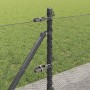 Reja con postes Gris 0.4 x 10 m Acero recubierto de PVC