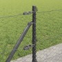 Reja con postes Gris 0.4 x 10 m Acero recubierto de PVC