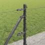 Reja con postes Gris 0.6 x 10 m Acero recubierto de PVC