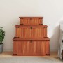 Baúl de almacenamiento 3 piezas de madera maciza de acacia