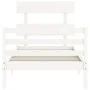 White solid wood bed frame with headboard 90x200 cm by vidaXL, Beds and slatted bases - Ref: Foro24-3195077, Price: 91,83 €, ...