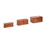 Baúl de almacenamiento 3 piezas de madera maciza de acacia