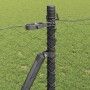 Reja con postes Gris 1 x 10 m Acero recubierto de PVC