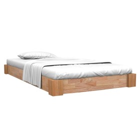 Estructura de cama sin colchón madera maciza roble 90x200 cm