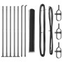 Reja con postes Gris 1.2 x 10 m Acero recubierto de PVC
