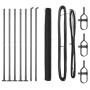 Reja con postes Gris 1.6 x 10 m Acero recubierto de PVC